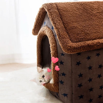 Gemütliches Haustierhaus für kleine Hunde und Katzen – Flauschiges und bequemes Design
