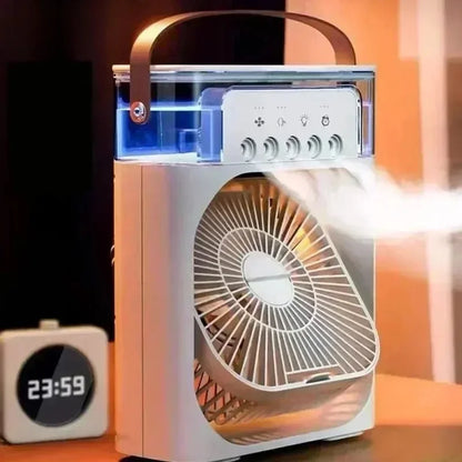 Tragbarer 3-in-1 Mini-Luftkühler, Luftbefeuchter und Nachtlicht für den Schreibtisch