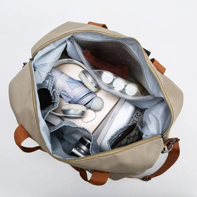 Fitness Reisetasche | Große Kapazität | Nass-Trocken-Trennung | Hand- und Schultertasche für Frauen