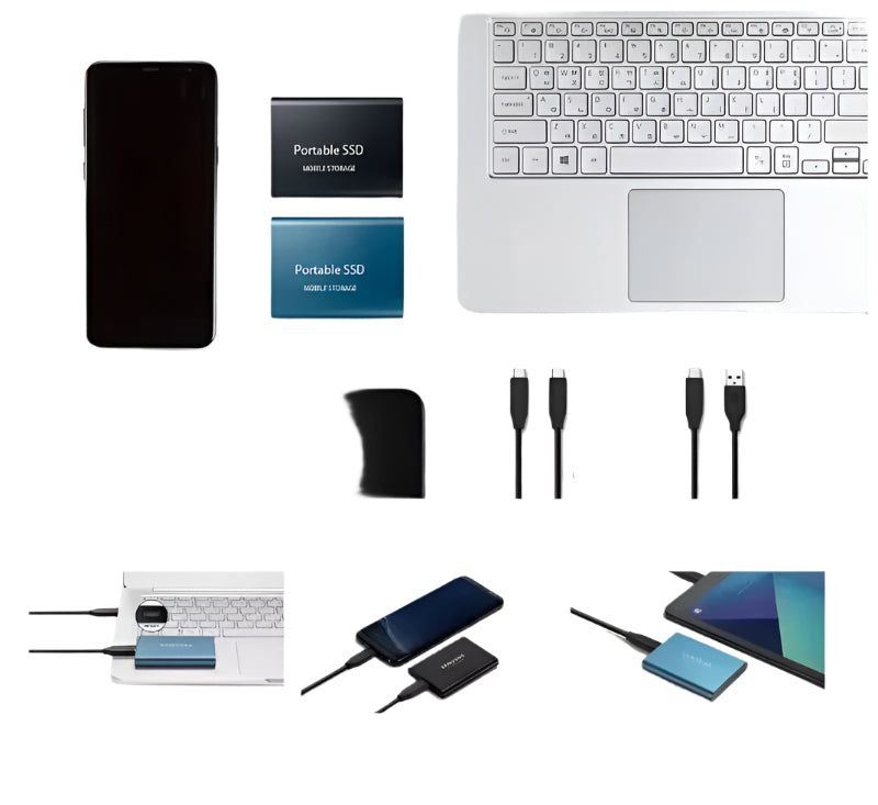 Ultra Externe SSD | USB 3.1 Typ-C | Geschwindigkeiten von bis zu 1000 MB/s | Erhältlich in 500 GB, 1 TB und 2 TB | Kompaktes und stoßfestes Design