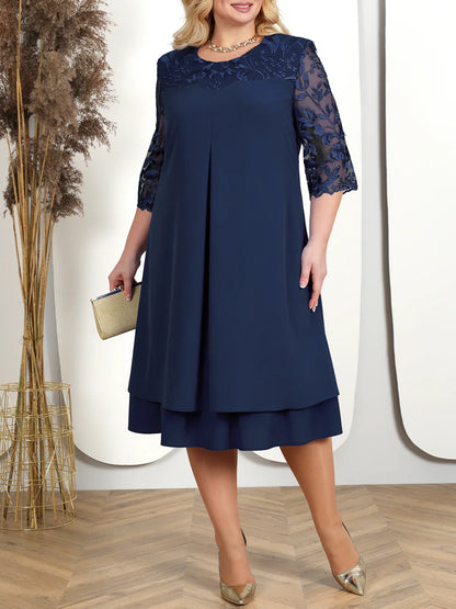 Plus Size Herbst-Bankettkleid