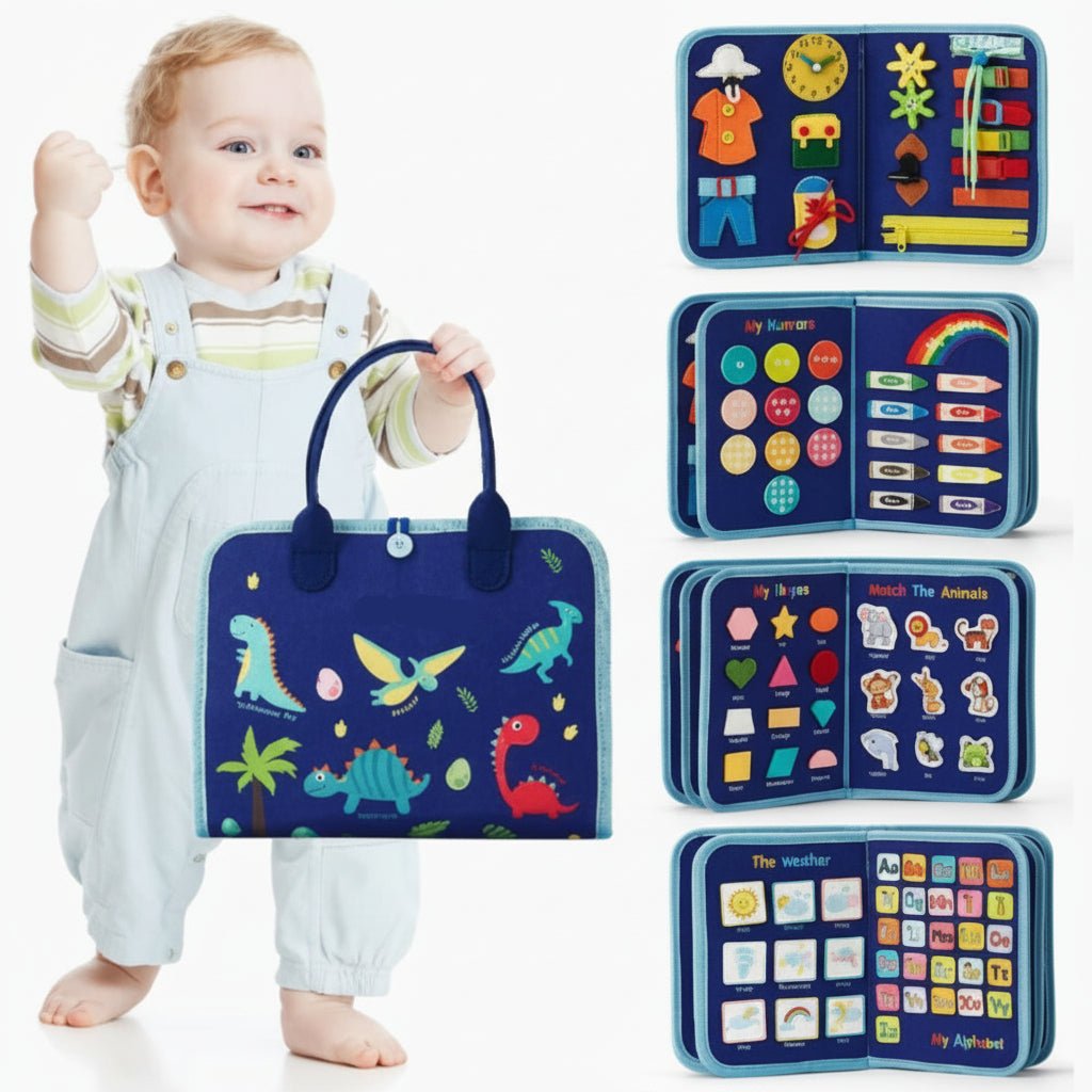 Montessori Aktivitätsboard für motorische Fähigkeiten und spielerisches Lernen