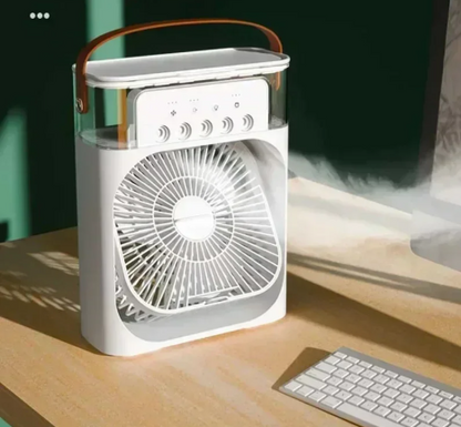 Tragbarer 3-in-1 Mini-Luftkühler, Luftbefeuchter und Nachtlicht für den Schreibtisch