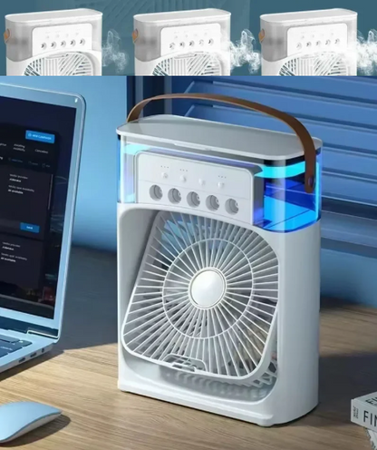 Tragbarer 3-in-1 Mini-Luftkühler, Luftbefeuchter und Nachtlicht für den Schreibtisch