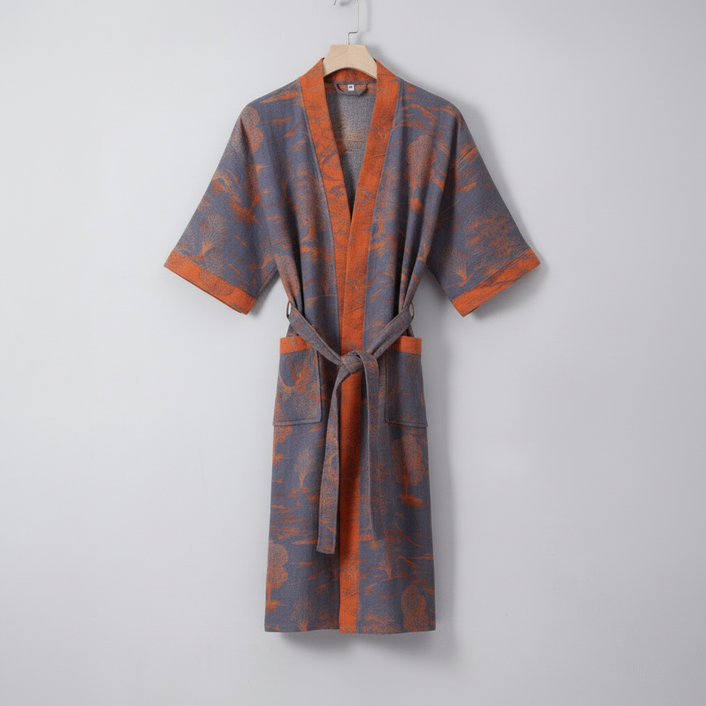 Kimono-Bademantel aus Bio-Baumwolle für atmungsaktiven Komfort