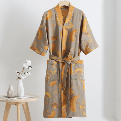 Kimono-Bademantel aus Bio-Baumwolle für atmungsaktiven Komfort