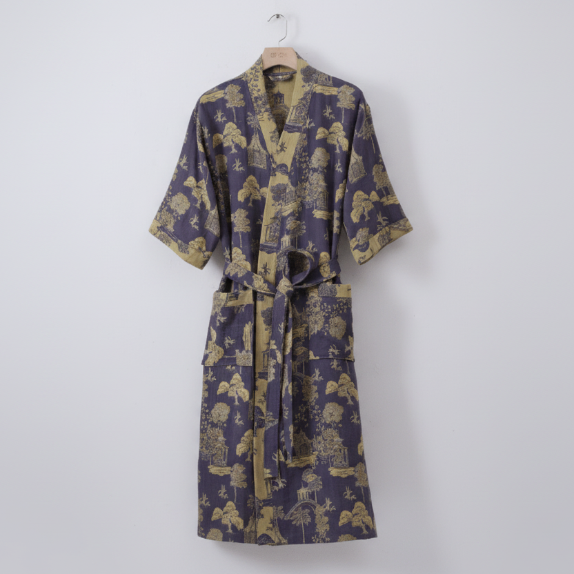 Kimono-Bademantel aus Bio-Baumwolle für atmungsaktiven Komfort