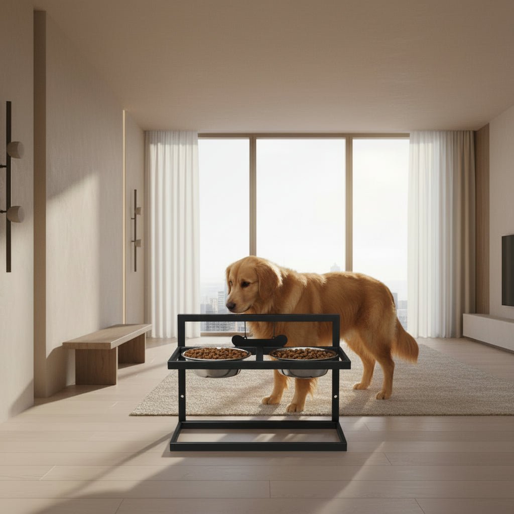 Ergonomische Futterstation zur Förderung einer gesunden Haltung bei großen Hunden