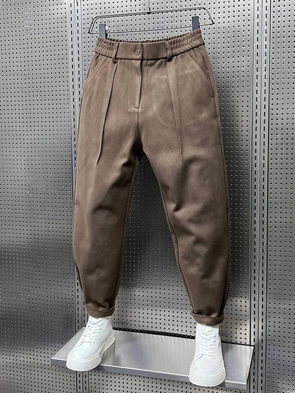 Herren Elegante Melange Hose | Lang
