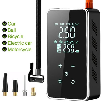 Tragbare kabellose Luftpumpe mit Touchscreen – 150psi Luftpumpe für Autos und Fahrräder
