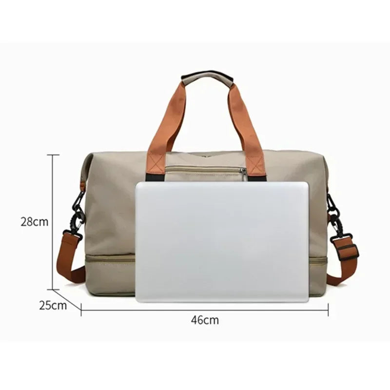 Fitness Reisetasche | Große Kapazität | Nass-Trocken-Trennung | Hand- und Schultertasche für Frauen