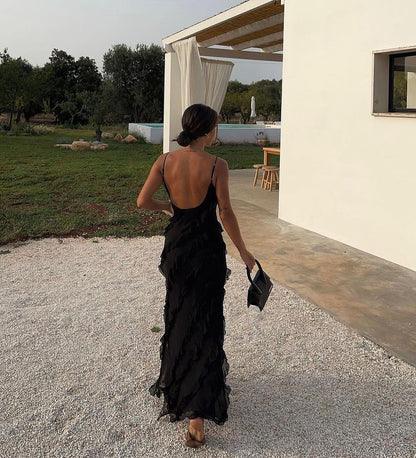 Party Ruffle Dress | Maxi