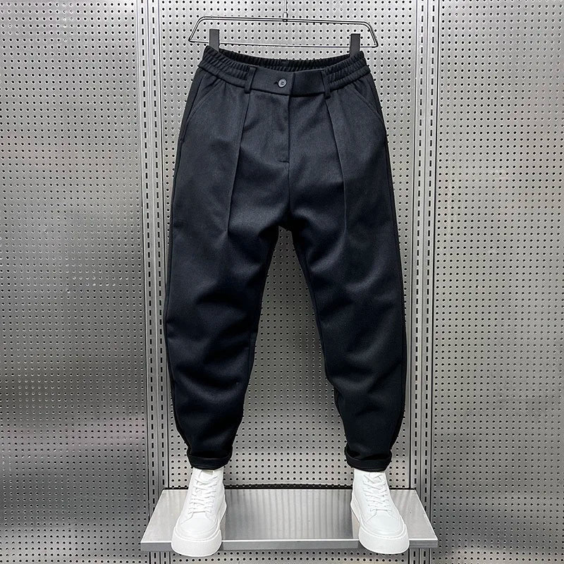Herren Elegante Melange Hose | Lang
