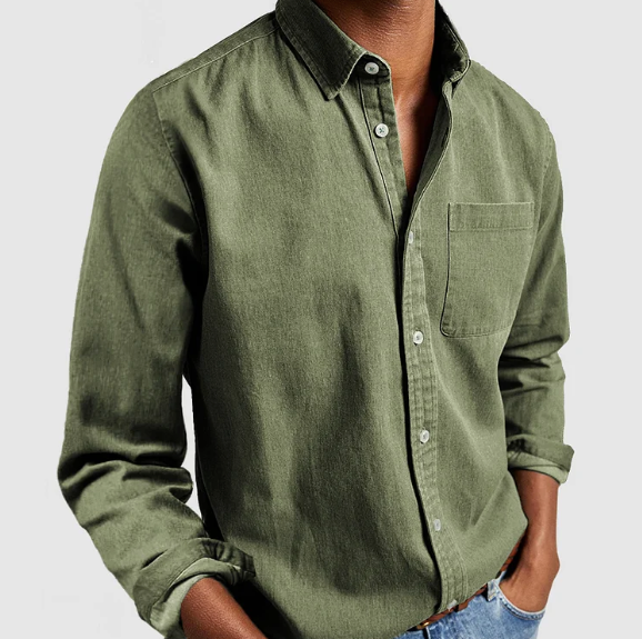 Men's Soft Blend Denim Shirt | Button