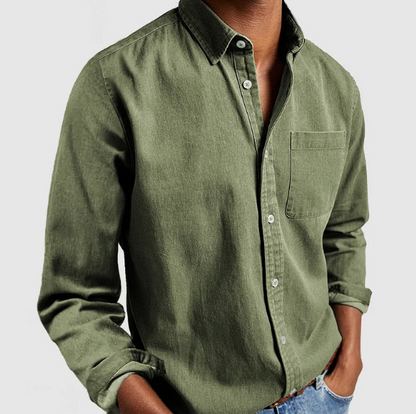 Men's Soft Blend Denim Shirt | Button