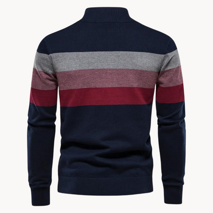 Men's Soft Striped Sweater | Zip