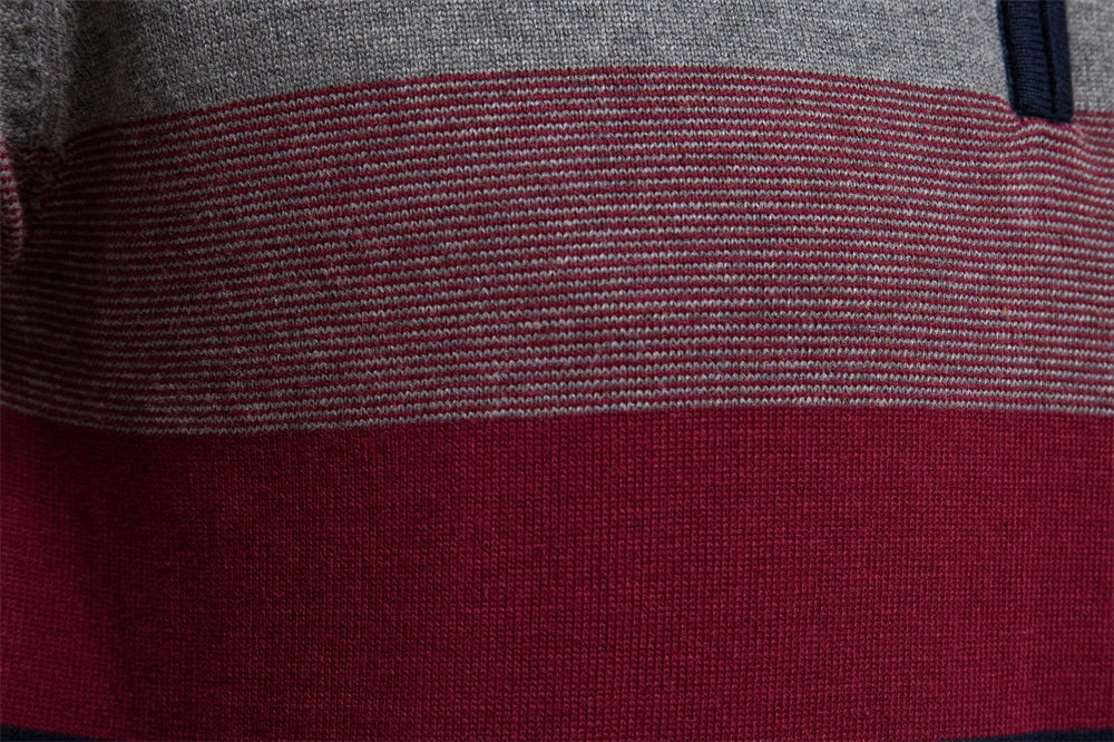 Men's Soft Striped Sweater | Zip