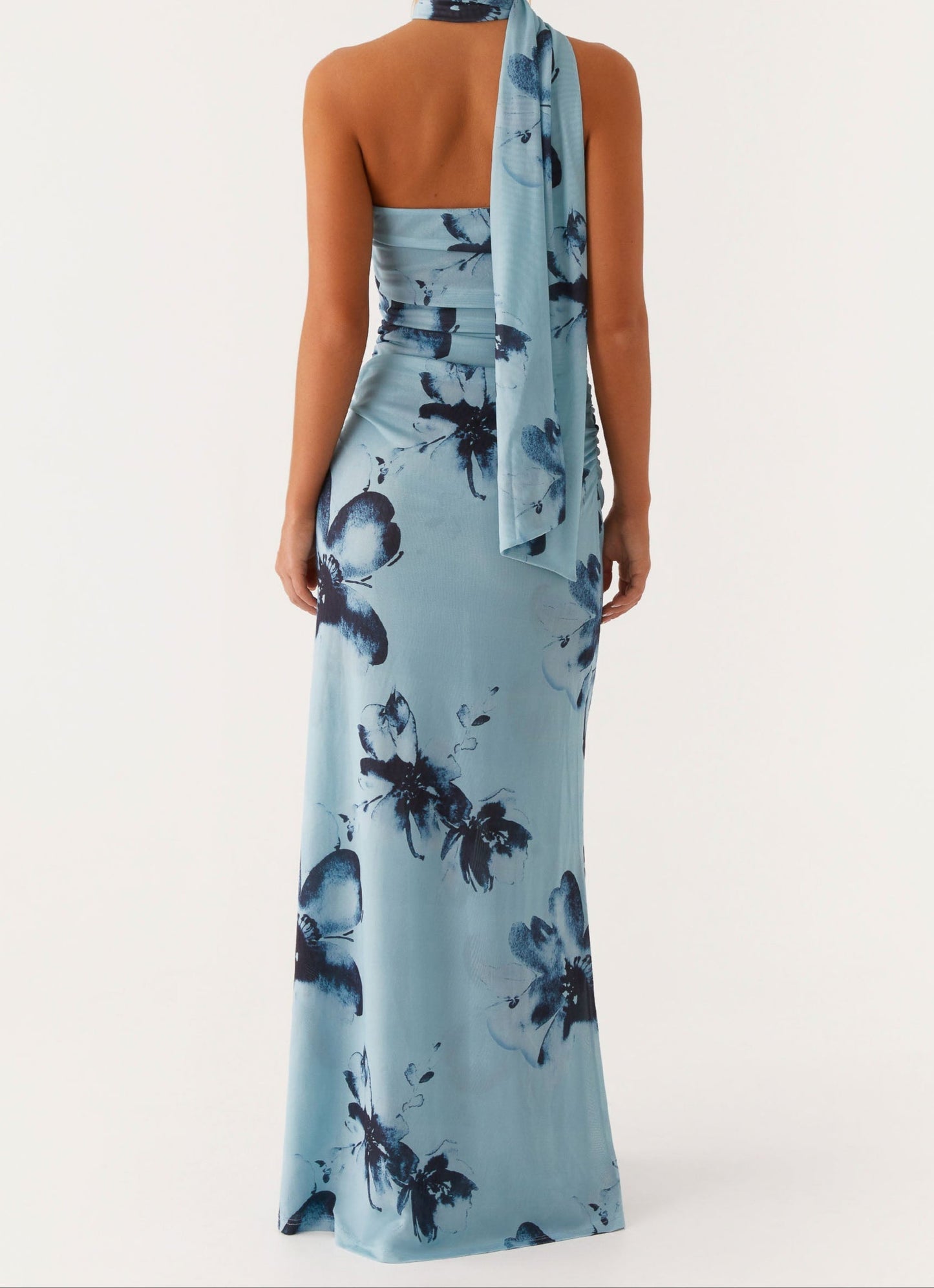Carlotta Maxikleid - Blau Schwarz Floral
