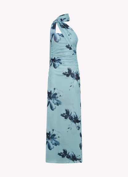 Carlotta Maxikleid - Blau Schwarz Floral