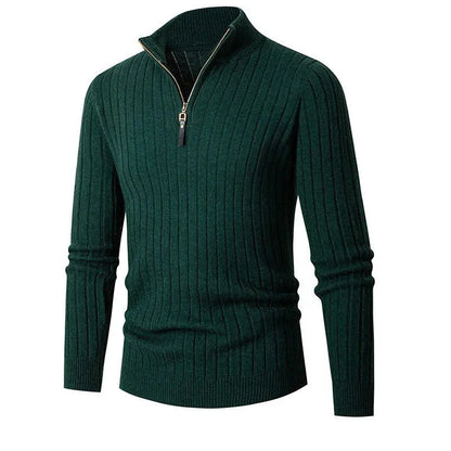 Men's High Collar Sweater | Half Zip