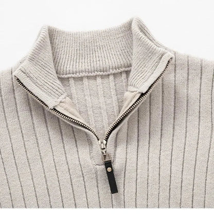 Men's High Collar Sweater | Half Zip