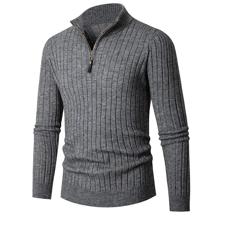 Men's High Collar Sweater | Half Zip