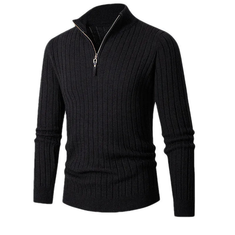 Men's High Collar Sweater | Half Zip