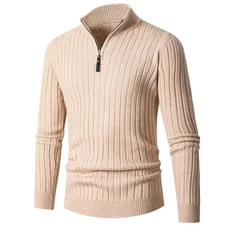 Men's High Collar Sweater | Half Zip
