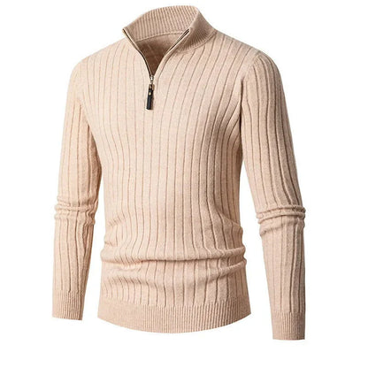 Men's High Collar Sweater | Half Zip
