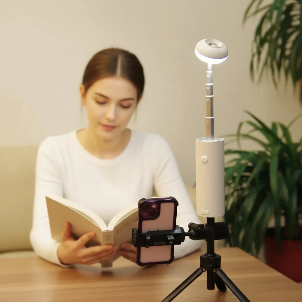 Camping-Teleskoplampe mit Magnetfuß & flexibler Beleuchtung