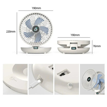 Tragbarer USB-Ventilator mit 3 Geschwindigkeitsstufen, faltbares und kompaktes Design