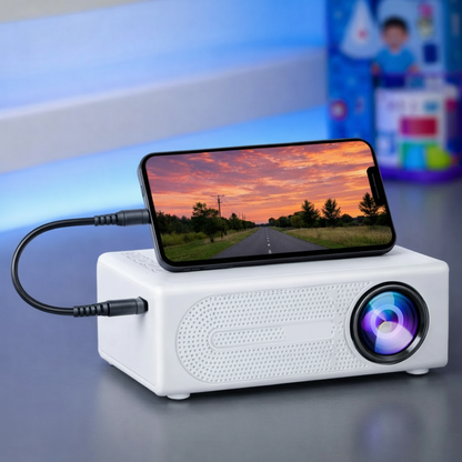 Hochintensiver Mini-Projektor 3000 Lumen – Kompakt, HDTV- & USB-kompatibel, perfekt für Heimkino & Außeneinsatz!