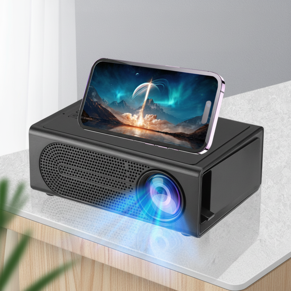 Hochintensiver Mini-Projektor 3000 Lumen – Kompakt, HDTV- & USB-kompatibel, perfekt für Heimkino & Außeneinsatz!