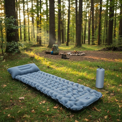 Aufblasbare Campingmatratze mit Fußpumpe & Ergonomischem Design