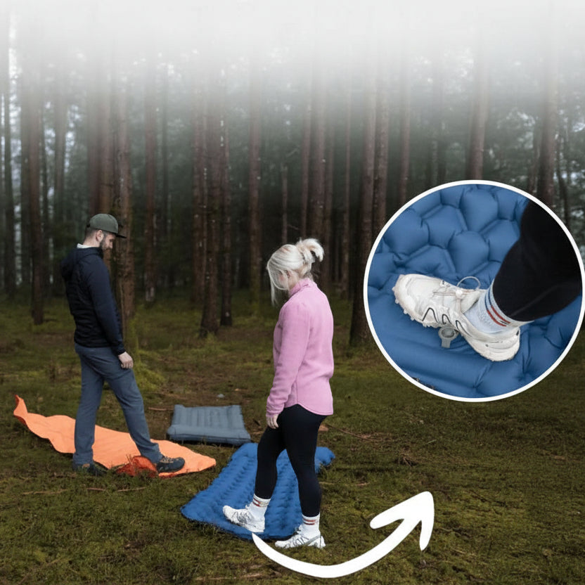 Aufblasbare Campingmatratze mit Fußpumpe & Ergonomischem Design