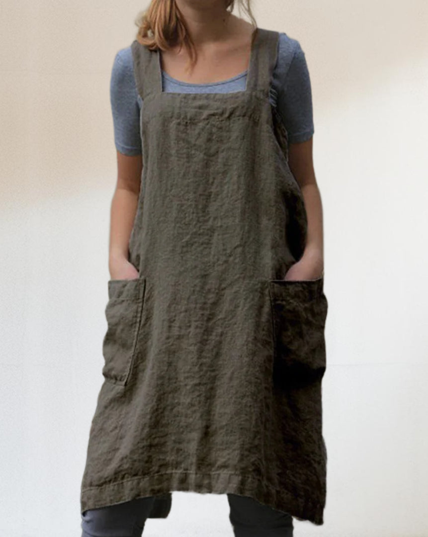 Damen Arbeits-Schürzenkleid | Lang