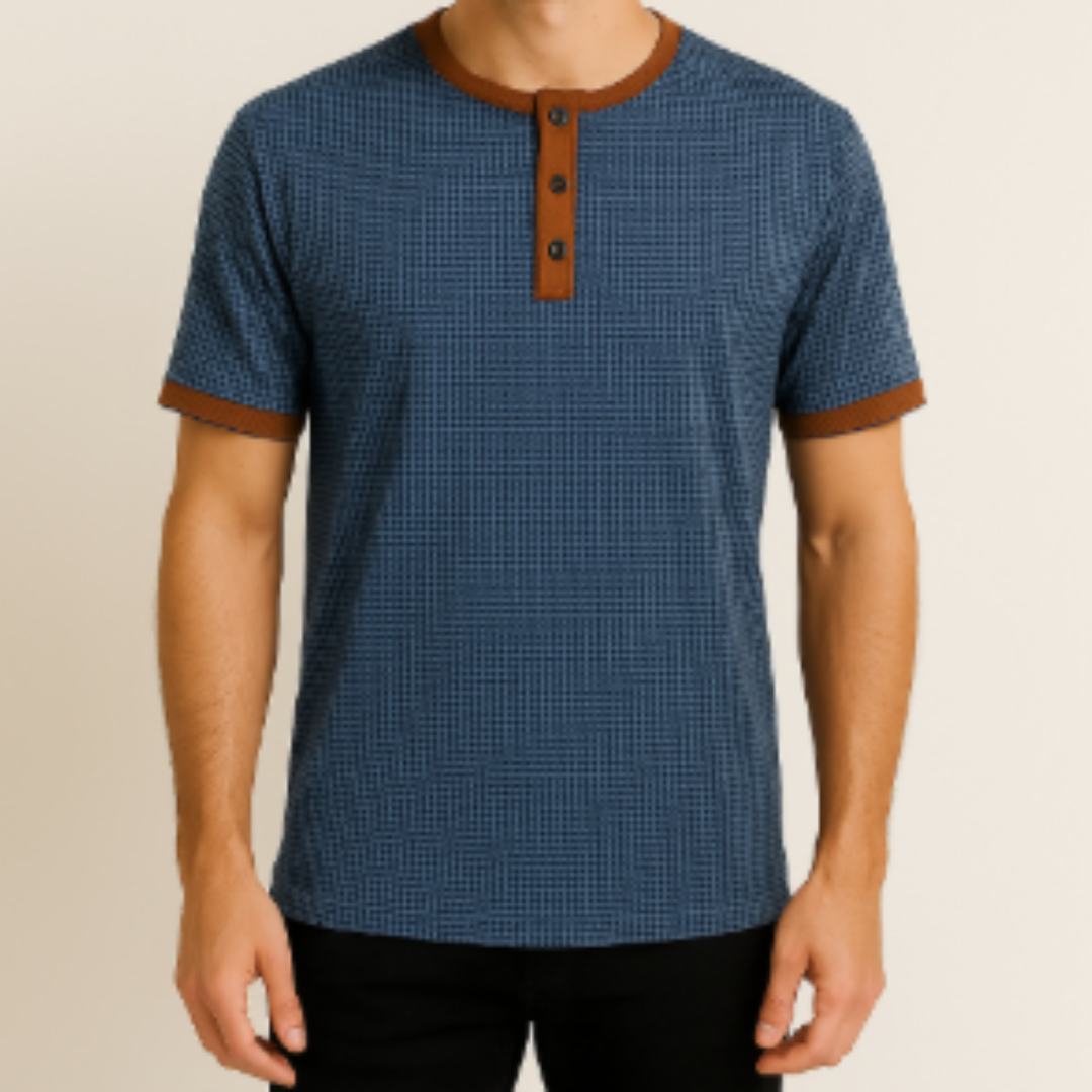 Herren Lässiges Henley-Shirt | Kurzarm