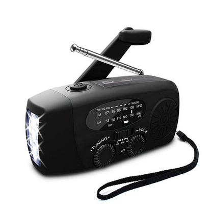 Selbstbetriebene Notfallradio – Handkurbel, Solar, Taschenlampe & Powerbank – FM/AM Radio, unerlässlich für Katastrophen und Notfälle