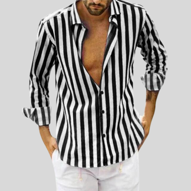 Herren Gestreiftes Hemd | Langarm