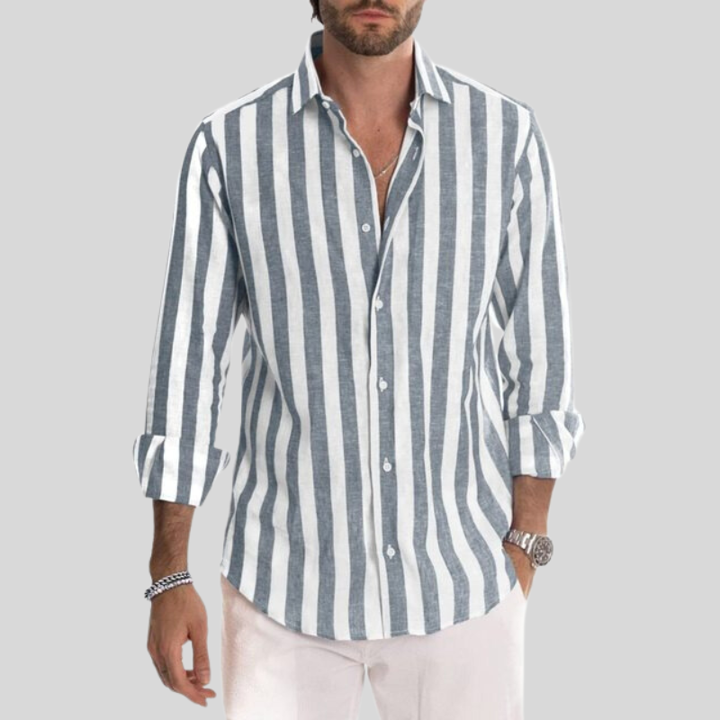Herren Gestreiftes Hemd | Langarm