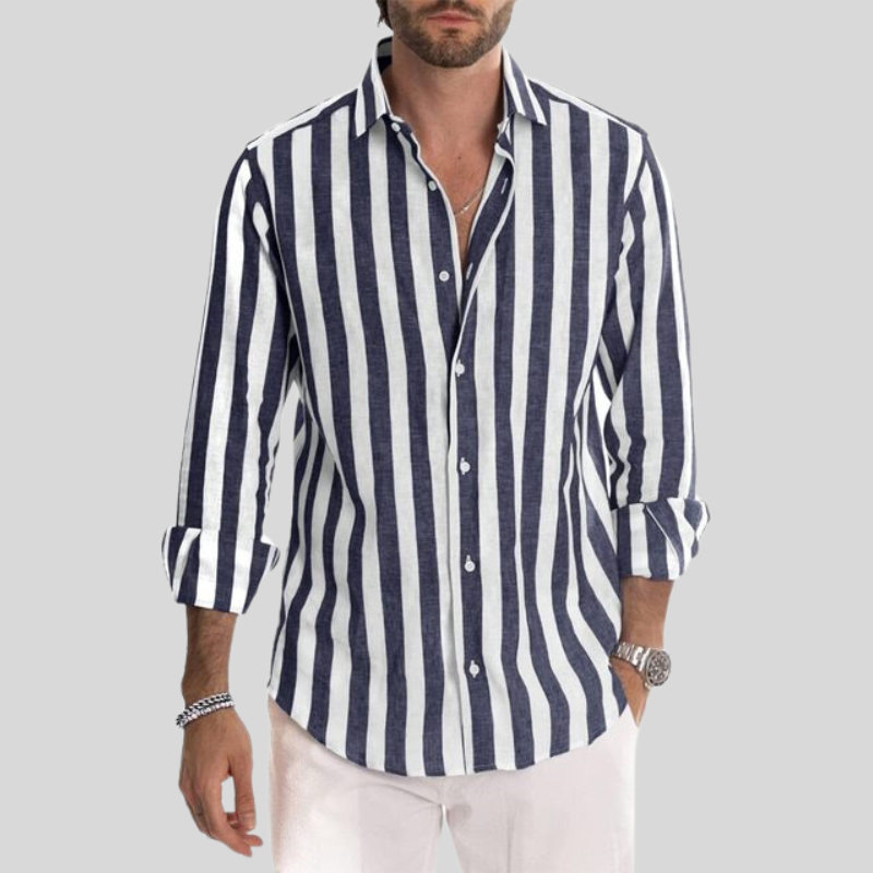 Herren Gestreiftes Hemd | Langarm