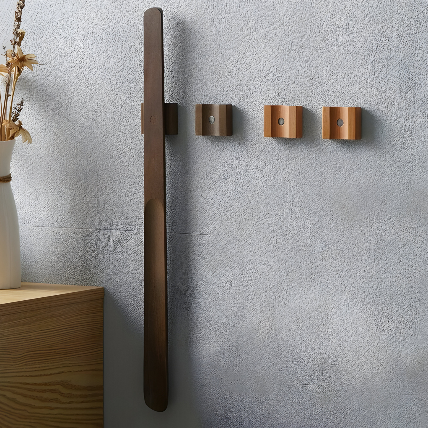 Magnetischer Holz Schuhanzieher mit langem Griff