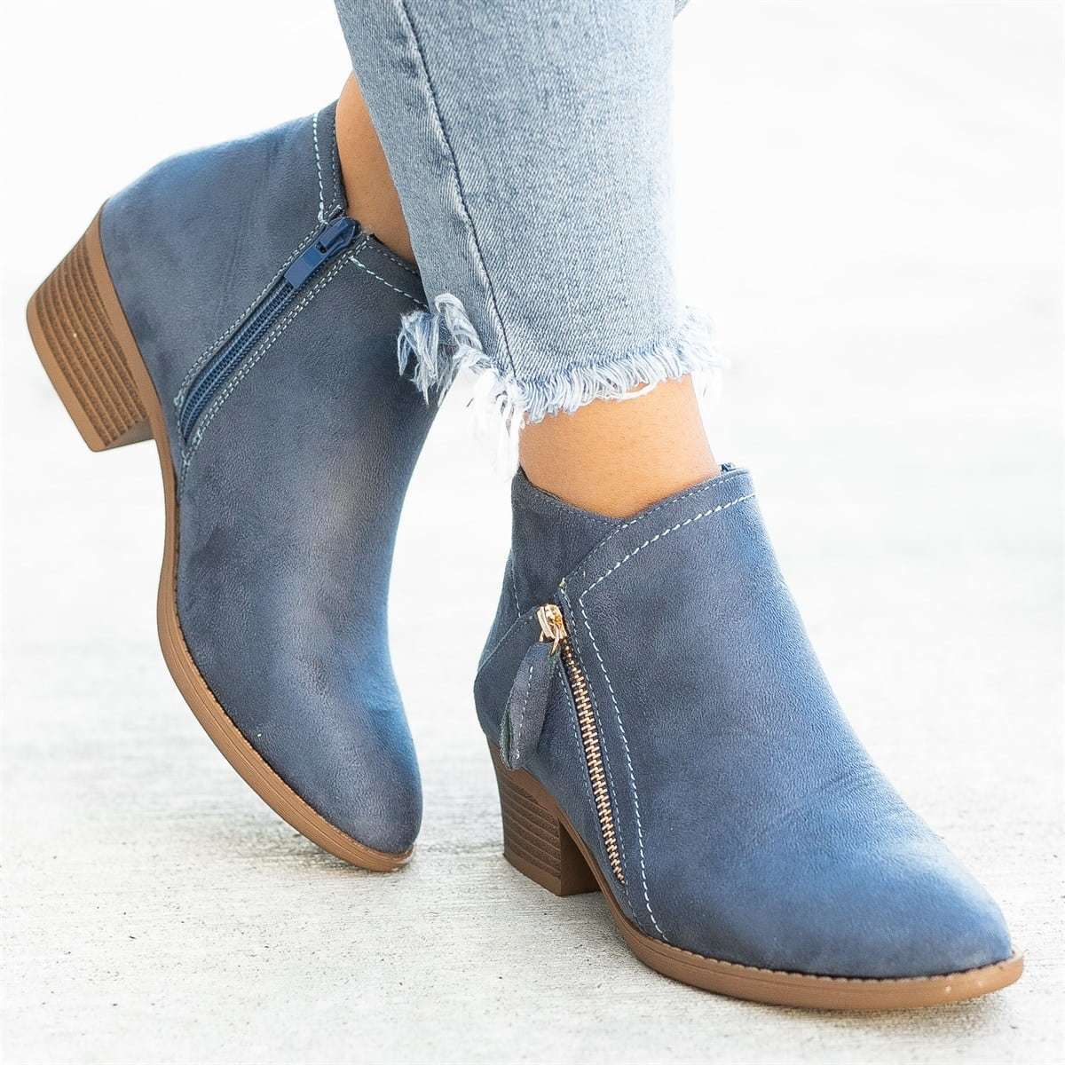 Damen Bequeme Stiefeletten | Reißverschluss