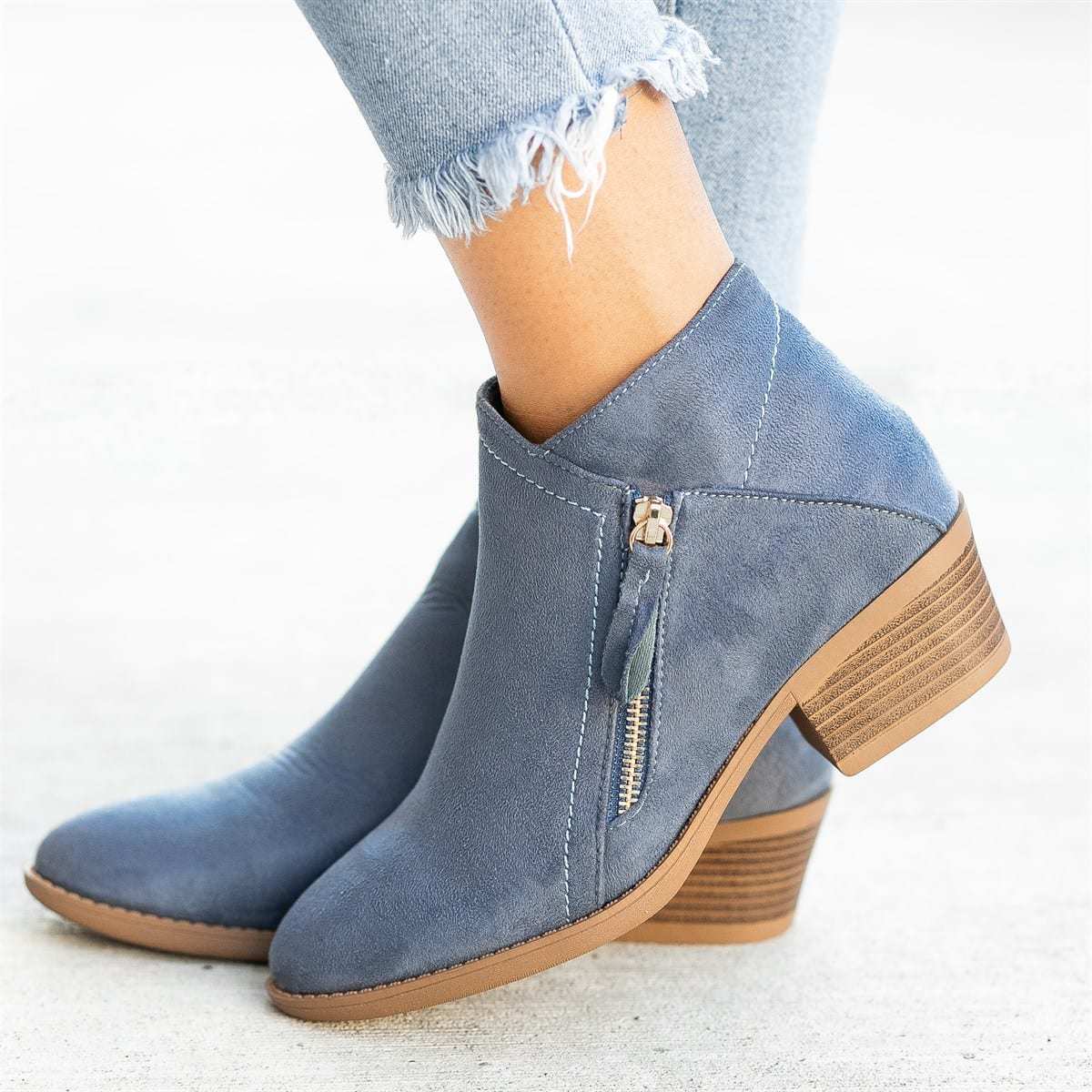 Damen Bequeme Stiefeletten | Reißverschluss