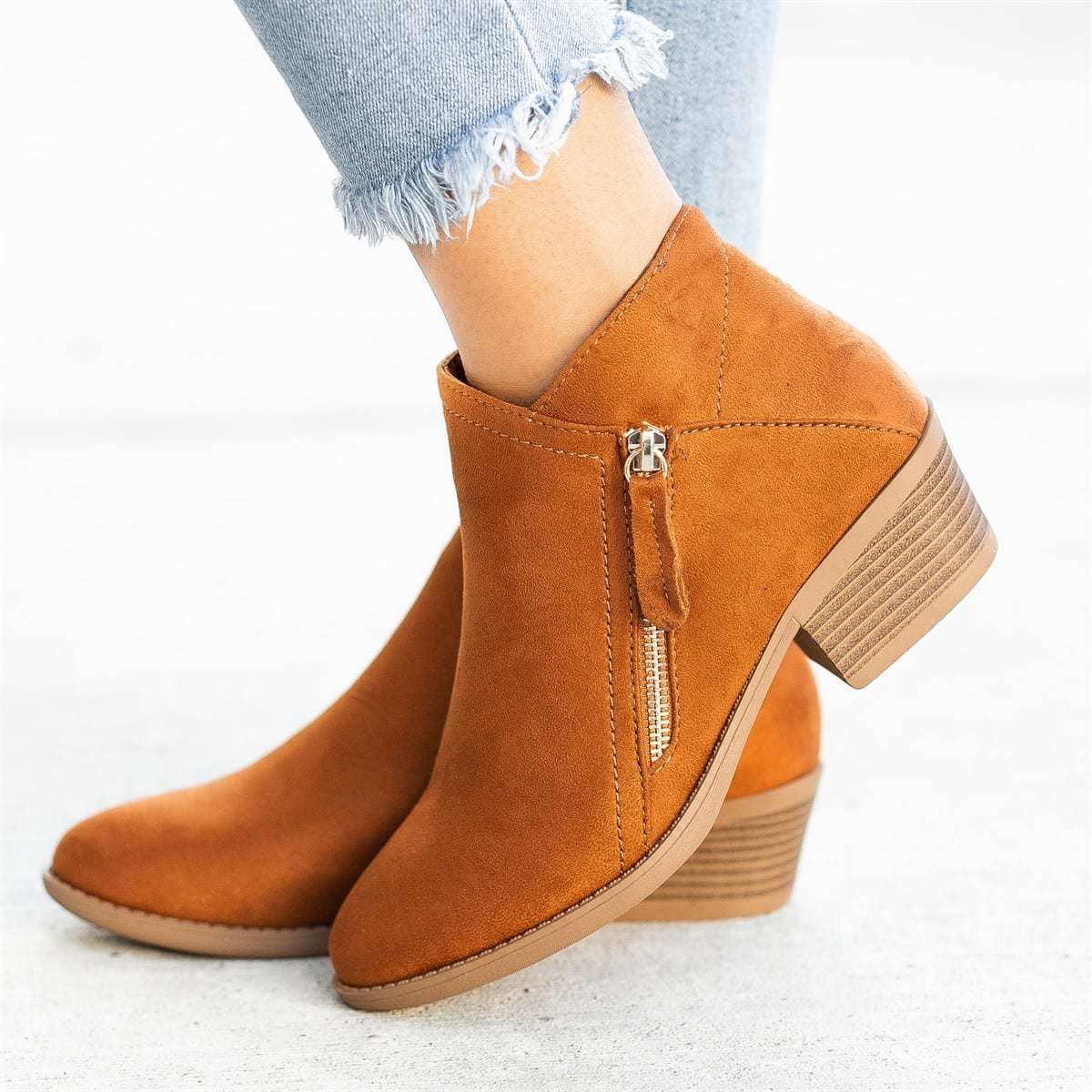 Damen Bequeme Stiefeletten | Reißverschluss