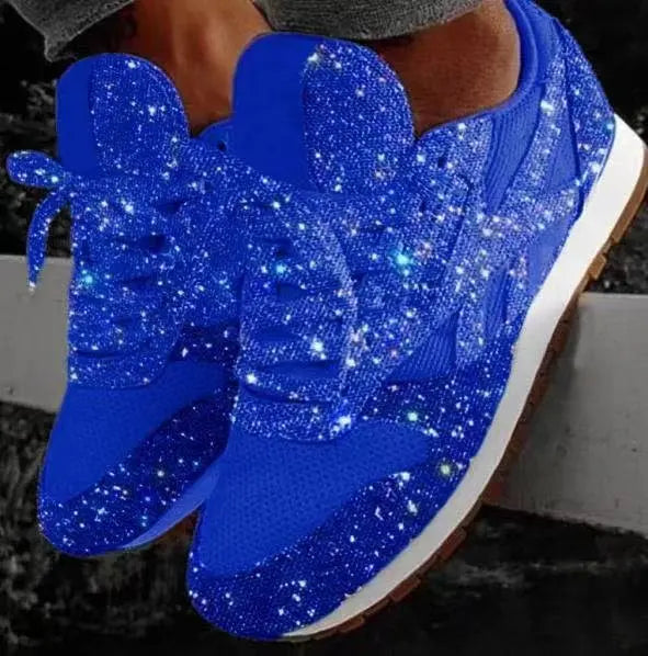 Damen Glitzer Sneaker | Bequem