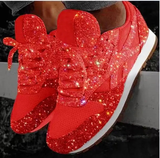 Damen Glitzer Sneaker | Bequem
