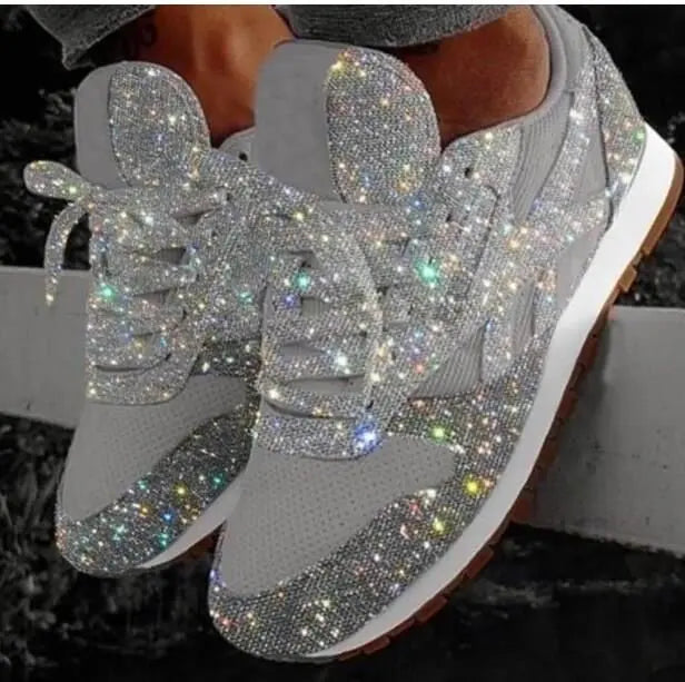 Damen Glitzer Sneaker | Bequem