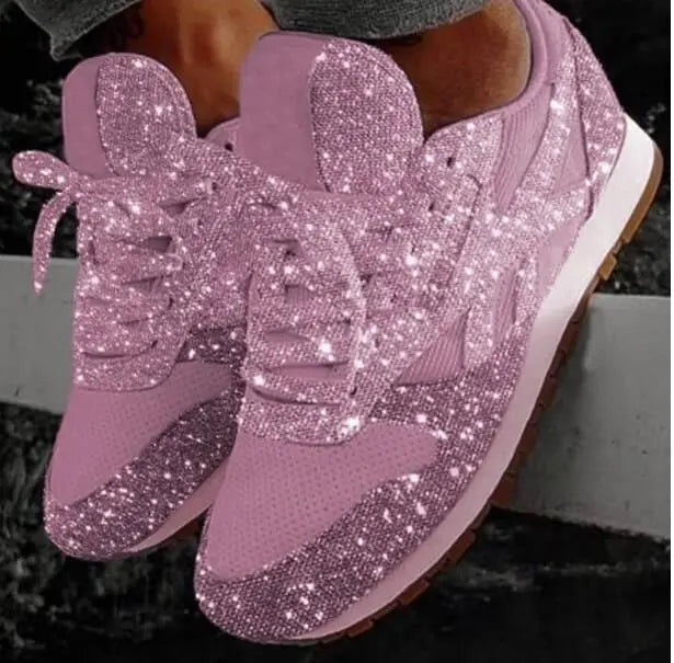 Damen Glitzer Sneaker | Bequem