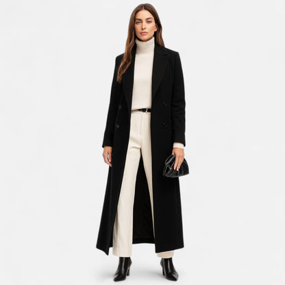 Women's Maxi Overcoat Coat | Black